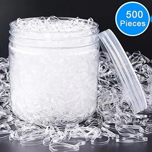500 Miếng Trong Suốt Dùng Một Lần Dây Buộc Tóc Trẻ Em Bé Kéo Mạnh Thiết Kế Không Thể Phá Vỡ Dây Cao Su Dày Không Làm Tổn Thương Tóc Băng Đô Co Giãn Cao