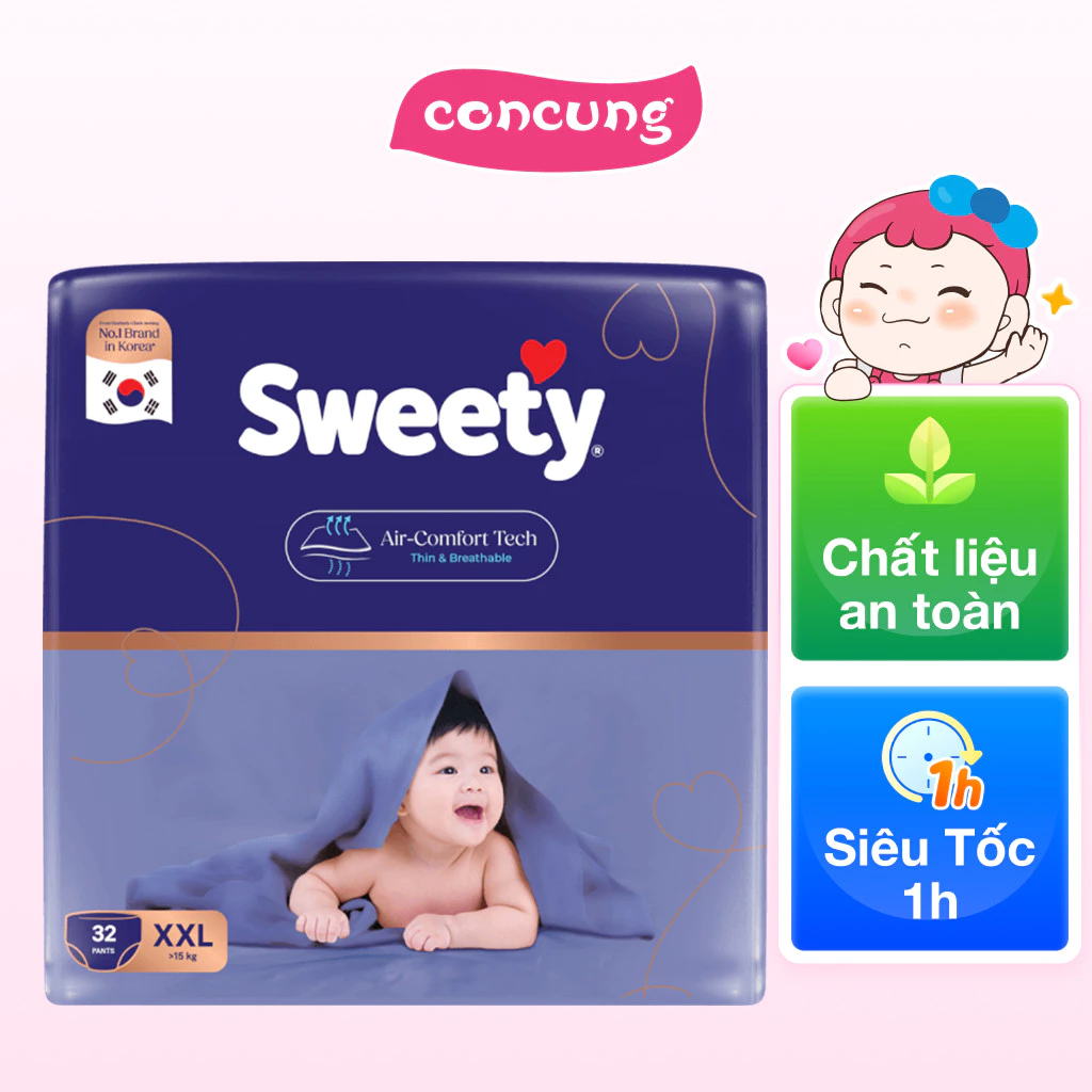 Combo 2 Tã quần Sweety cỡ XXL 32 miếng