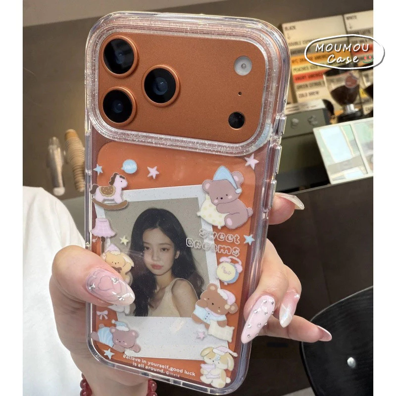 Ốp Lưng Cho IPhone 17 15 11 16 12 13 14 Pro Max air 15 16 7 14 8 Plus XR Bìa mềm hình gấu ngựa hoạt hình ngọt ngào