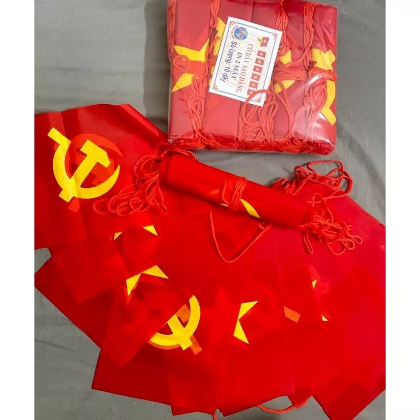 [Dây 10 Mét Giá Rẻ] Cờ Dây Tổ Quốc + Đảng. Dây Cờ Sao Đảng 1 Dây 10 Mét Gồm 20 Lá Xen Kẽ. Trang Trí Đường Phố Trường Học