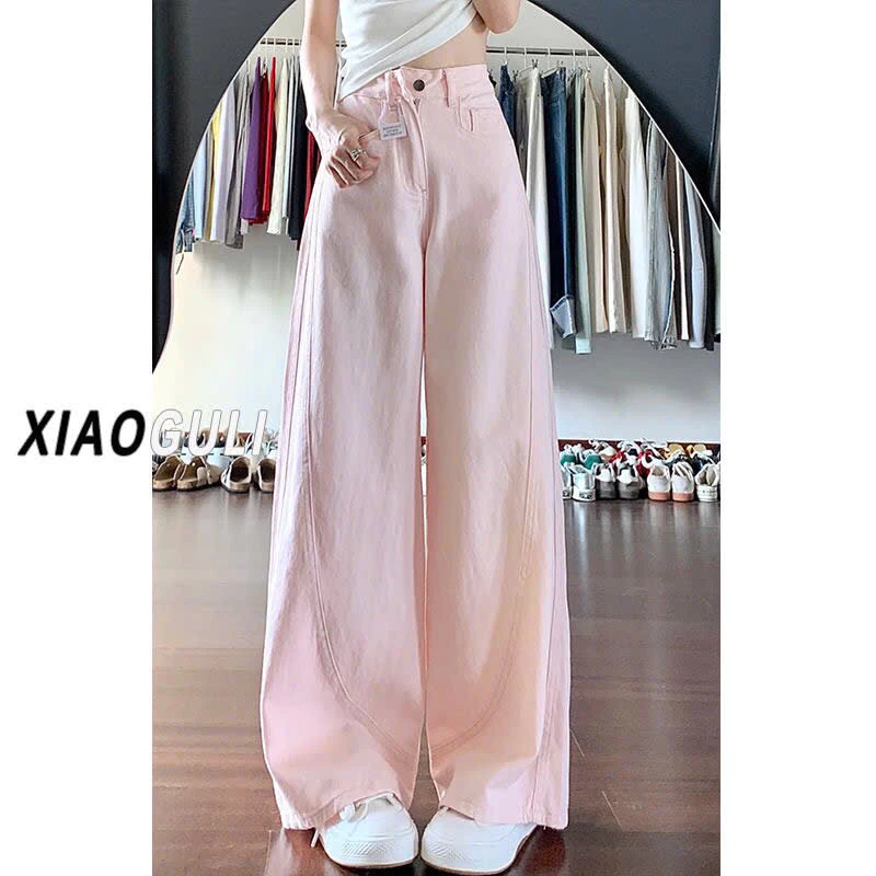 [Pre-Order]-Quần Jean Ống Rộng Màu Hồng Mẫu Mới 2026 Hàng QC Phong cách