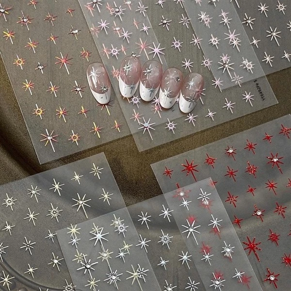 Sticker nail ánh sao băng 4 màu YT6494