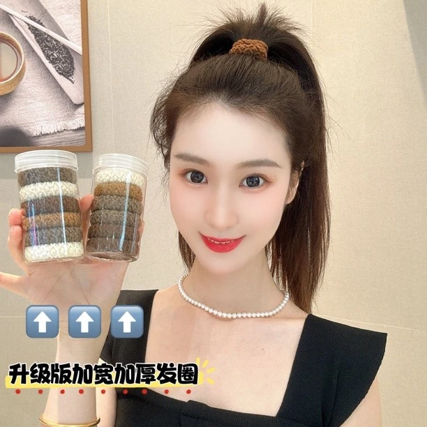 Hộp 6 dây cột tóc len co giãn phong cách Hàn Quốc