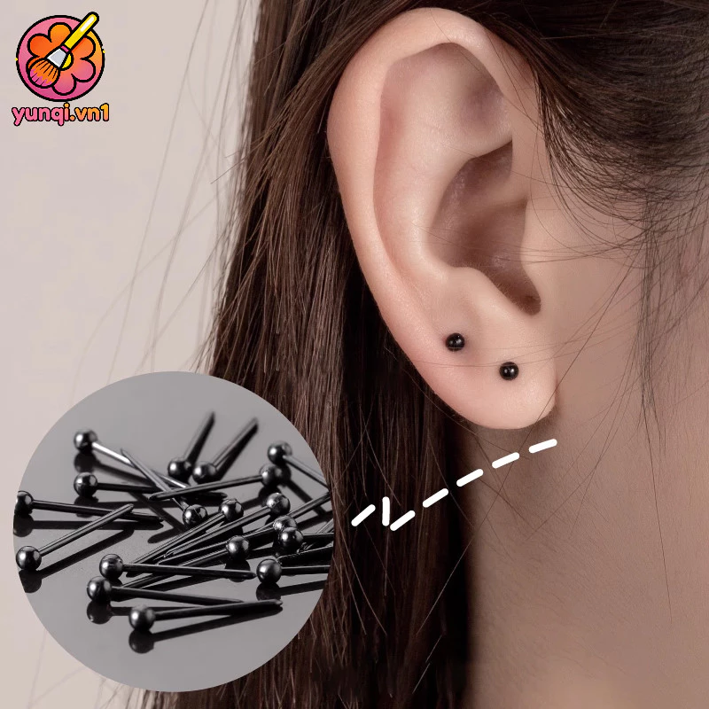 【yunqi】Khuyên tai dạng bi tròn khuyên tai hình nón bằng nhựa khuyên tai nhựa hình đầu tên lửa unisex.