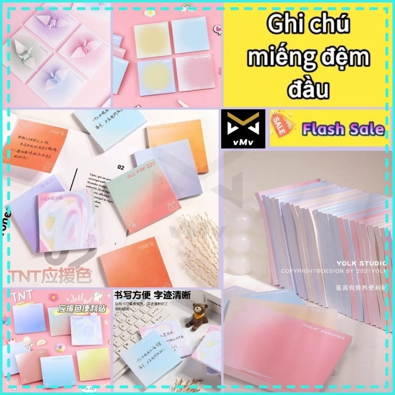 vMv ✨ Tập 50 tờ giấy note giấy nhớ pastel gradient Planet Set 50 Tờ Giấy Ghi Nhớ Sticky Giấy Note To Do List