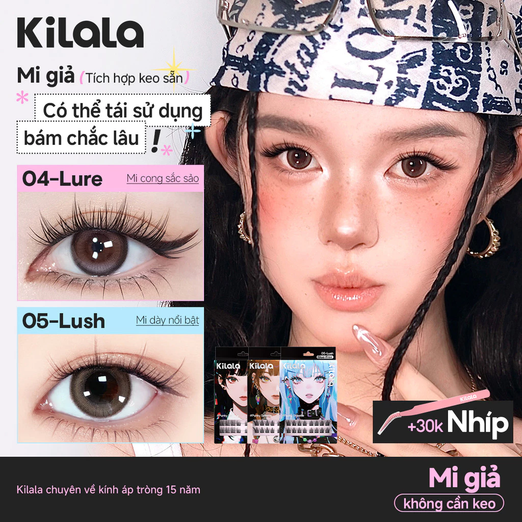 [KiLALA] Mi giả sẵn keo Lông mi giả tự dính Punk Sweetie Eyelashes – không cần keo chiều dài：8-12/13mm Mi cong tự nhiên, cá tính ngọt ngào, nổi bật phong cách riêng ( Bloom/ Feather/ Lure/ Lush )