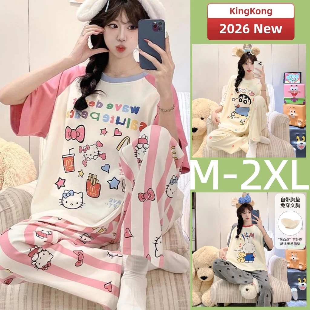 Bộ Đồ Ngủ Có Đệm Bộ Đồ Ngủ Nữ Bộ Mùa Hè Tay Ngắn Đồ Ngủ Người Phụ Nữ Rời Dễ Thương Mặc Hoạt Hình Mặc Ở Nhà