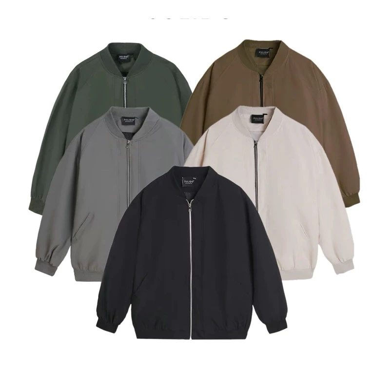 Áo khoác Bomber dù hai lớp trượt nước cản gió trong tia UV menwear jacket