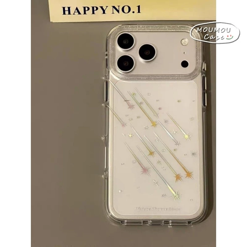 Ốp Lưng Cho IPhone 11 17 16 15 13 12 14 Pro Max air 7 15 16 14 8 Plus XR Bìa mềm sao băng đơn giản tươi mát