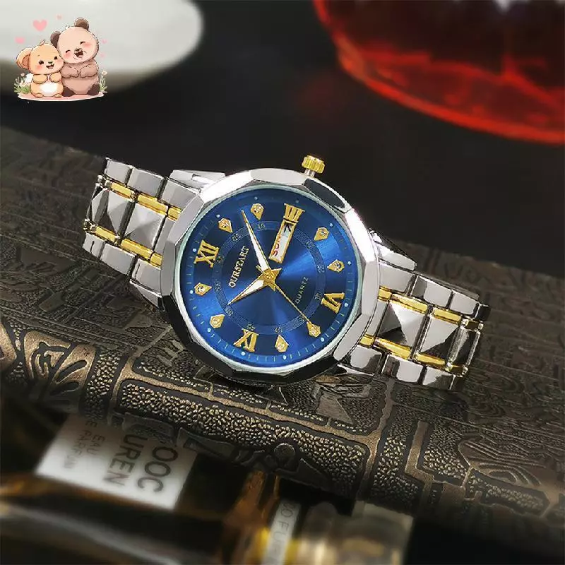 Đồng hồ thạch anh nam Dây thép phát sáng bằng kính thạch anh