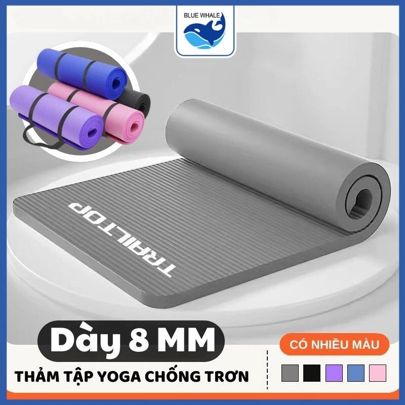 Thảm Tập Yoga Tập Gym 6mm 2 Lớp Chống Trơn Trượt, Thảm Tập Gym Tại Nhà