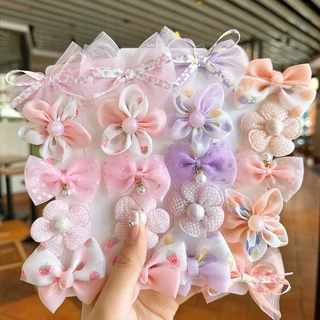 10PCS New Cute Cartoon Girls Sets Bow Hair Clip Hair Bands Lovely Hair Accessories Headwear Hairpins Headdress Barrettes