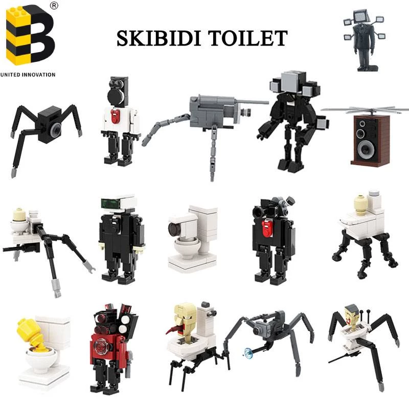 United Innovation Bộ Đồ Chơi Lắp Ráp Máy Ảnh Người Nhện TV Toilet Skibidi DIY