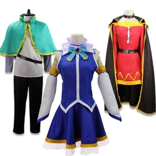 Anime Konosuba Kono Subarashii Sekai Ni Shukufuku Wo! Aqua Cosplay Trang Phục Satou Kazuma Đồng Phục Phù Hợp Với Megumin Trang Phục Ảo Thuật Gia