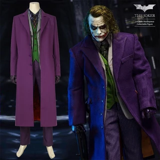 Phim the dark knight joker fleck cosplay trang phục phù hợp với tóc giả trang phục halloween đồng phục đảng bộ quần áo nam