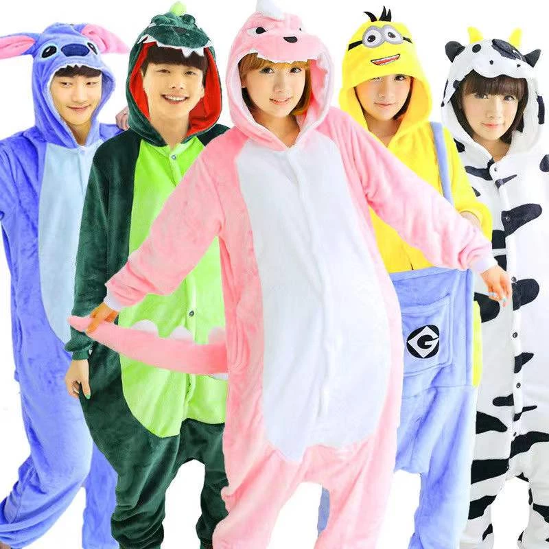 Kigurumi Bộ Đồ Ngủ Liền Thân Hóa Trang Động Vật Hoạt Hình pikachu stitch Khủng Long Cho Nam Và Nữ