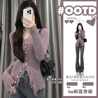 Áo khoác cardigan SHIHUIFEI A21K0H3 36Z230906 thời trang Hàn Quốc