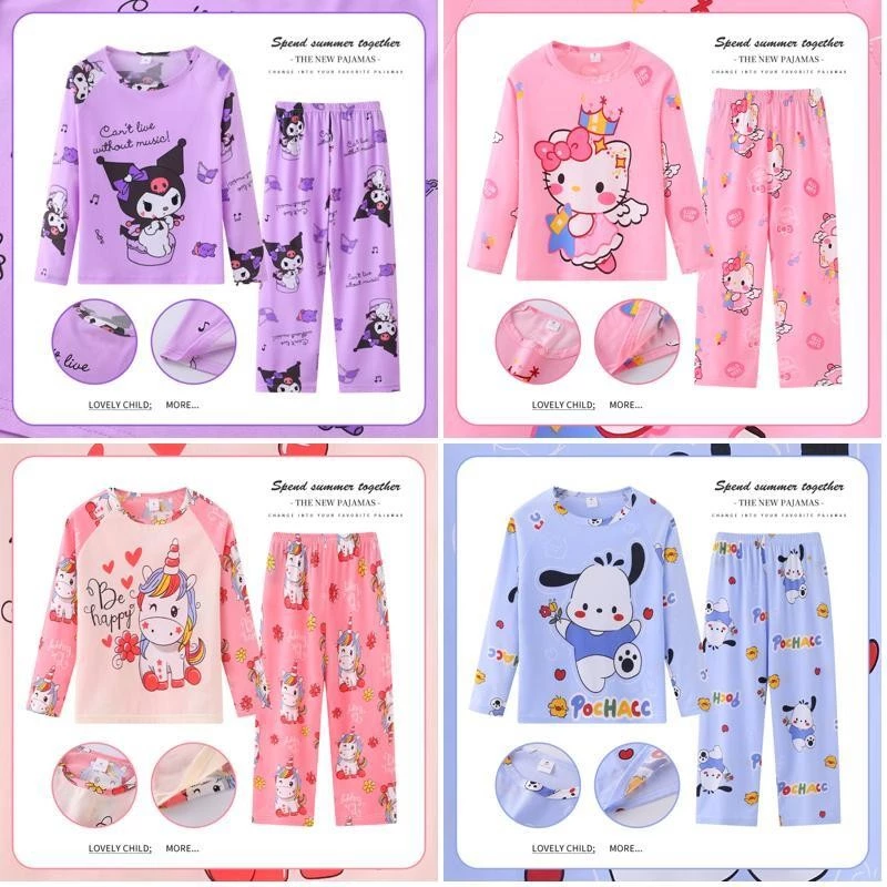 Flash Sale Quần Áo Trẻ Em Dài Tay Cổ Tròn Mặc Ở Nhà Đơn Giản Lina Bell Bé Trai Hoặc Bé Gái Váy Ngủ Cho Bé Gái Cho 3 - 12 Tuổi