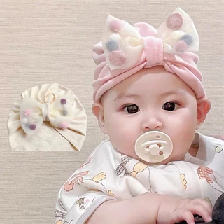 Mũ Beanie Cotton Mềm Mại Thoáng Khí Thoải Mái Đính Nơ Dễ Thương Cho Bé Sơ Sinh