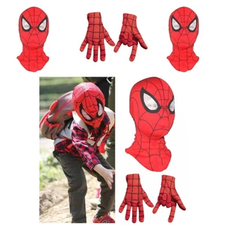 Siêu Trẻ Em Anh Hùng Mặt nạ Người Nhện Full Head Cosplay Găng Tay Trang Phục Tiệc Halloween