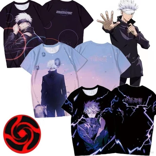 Anime Jujutsu Kaisen Áo Thun Tay Ngắn Cổ Tròn Áo Gojo Satoru Cosplay Thời Trang Áo Thun Unisex Quần Áo