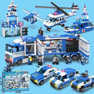 Tương thích với dòng LEGO City quân sự đồ chơi xe cảnh sát các hạt nhỏ giáo dục trẻ em Robot quà tặng cậu bé