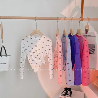 [Sản phẩm mới] Mùa hè Phong cách mới Phiên bản Hàn Quốc Quần áo trẻ em bé gái Phong cách phương Tây dáng rộng Quần áo chống nắng bằng lụa băng chống nhăn