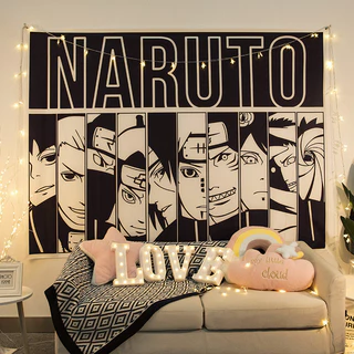 Naruto Anime Nền Vải One Piece Ins Treo Vải Phòng Ngủ Ký Túc Xá Tấm Thảm Đầu Giường Vải Treo Tường Trang Trí