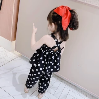 [Khuyến mãi] Bộ đồ mùa hè cho bé gái Phong cách mới Phiên bản Hàn Quốc Nhỏ Daisy Trẻ em Influencer Voan Sling Bộ đồ hai mảnh