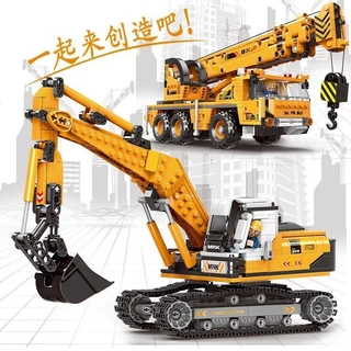 Tương thích với LEGO khối xây dựng máy xúc cần cẩu lắp ráp dòng đồ chơi kỹ thuật thành phố