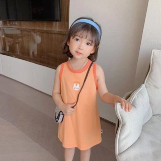 [Bán chạy] Váy Vest bé gái Phong cách mới cho trẻ em Váy không tay hoạt hình dễ thương
