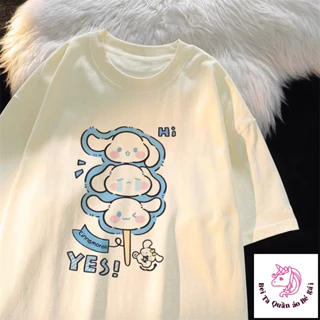 [Sản phẩm mới] Áo Cotton nguyên chất in hình hoạt hình mùa hè cho bé trai bé gái Trung lớn dành cho trẻ em phù hợp với học sinh tay ngắn