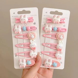 [Khuyến mãi] Pink Girl Bunny bb Kẹp tóc Dễ thương Gãy Tóc Nơ Trẻ em trán Hoạt hình Nổ Mũ đội đầu Kẹp tóc