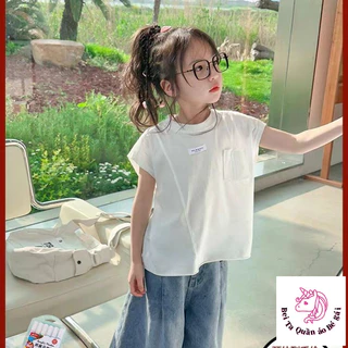 [Sản phẩm mới] Áo thun Cotton ngắn tay cho bé gái Áo sơ mi đáy phù hợp phong cách phương Tây mùa hè hàng đầu