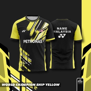 Badminton JERSEY MALAYSIA, ÁO THUN BADMINTON MALAYSIA 2022 - VÀNG (WC)