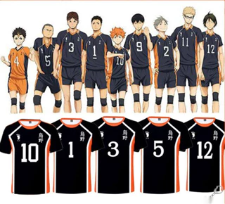 Haikyuu!! Trang Phục Hóa Trang Hinata Shoyo Áo Thun Karasuno Trường Trung Học Bóng Chuyền Áo Kageyama Tobio Áo