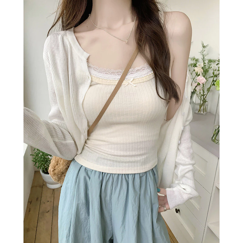 72820 Ôm Hơn Nhìn Ren Khâu Camisole Nữ