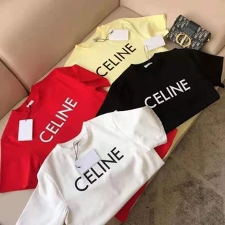 Hàng Mới Về CELINE 24 Mới Hợp Thời Trang Thương Hiệu Áo Phông Ngôi Sao Cùng Phong Cách Ce Cổ Điển In Chữ Tay Ngắn Nam Nữ Cùng