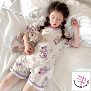 [Sản phẩm mới] Bộ đồ ngủ trẻ em mùa hè mỏng vừa phải Đồ mặc nhà cho trẻ em Bộ đồ ngắn tay cho bé gái