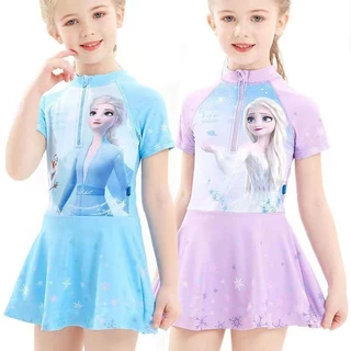 Mùa Hè Bé Gái Đồ Bơi Hoạt Hình Frozen Một Mảnh Nhỏ Giữa Trẻ Em Công Chúa Elsa Mùa Xuân Nóng Nhanh Khô Đồ Bơi