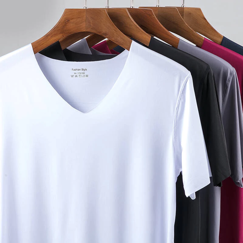 Nam Traceless Ice Silk Áo Thun Nữ Tay Ngắn Nam Thanh Niên Lớn Nhanh Khô Thể Thao Thoáng Khí Đáy Áo Sơ Mi