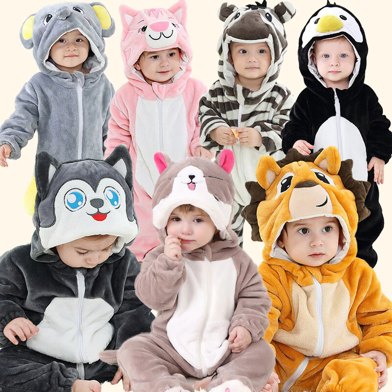 Sơ Sinh Cho Bé Cosplay Trang Phục Body Áo Liền Quần Trẻ Em Bé Voi Ngựa Vằn Cosplay Jumpsuit Động Vật Hoạt Hình Halloween Đảng Homewear