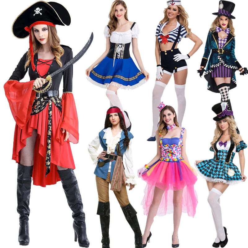 Đầm Cho Nữ Cướp Biển Vùng Caribe Cosplay Đồng Phục Phù Hợp Với Lễ Hội Oktoberfest Người Giúp Việc Trang Phục Ảo Thuật Gia Tuxedo Thủy Thủ Gợi Cảm Đồng Phục Cám Dỗ