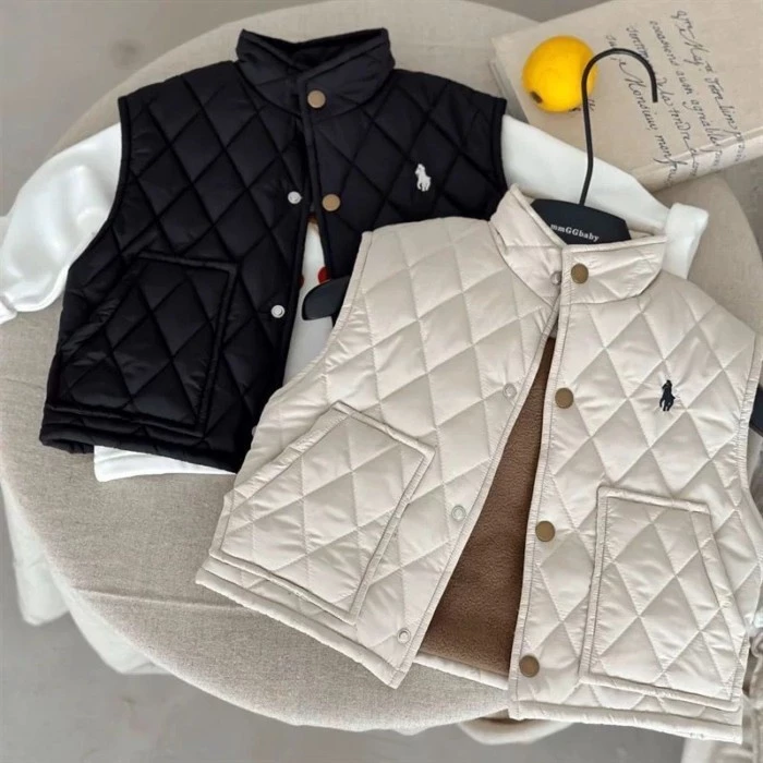 Áo Vest trẻ em mặc ngoài mới Áo bé trai mùa lạnh Áo ấm không tay hợp thời trang