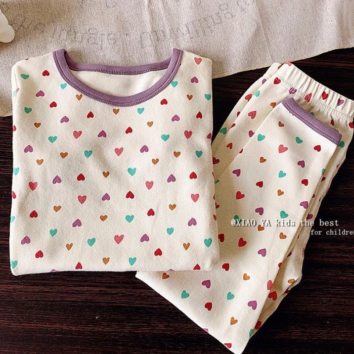 Bộ đồ ngủ trẻ em Đức nhung ấm áp dài tay quần dài hai món Bộ đồ lót bé gái xuân thu ấm áp Bộ