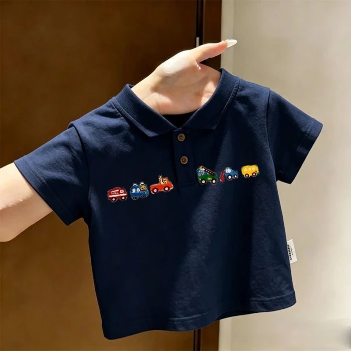 Mùa hè mới trẻ em POLO ngắn tay bé trai Hàn Quốc Áo thun bé trai đẹp trai có ve áo hàng đầu h