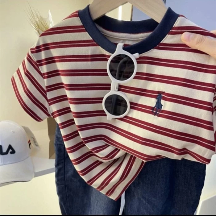 Chất lượng cao vải cotton chải kỹ trẻ em mùa hè thêu tay ngắn T cotton