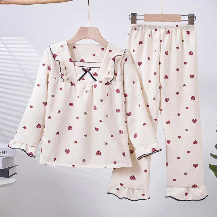 Bộ đồ ngủ cổ vuông dài tay cho trẻ em giá cả phải chăng Đồ ngủ bé gái Poly-cotton Kuromi đáng yêu cho 5 - 6 tuổi