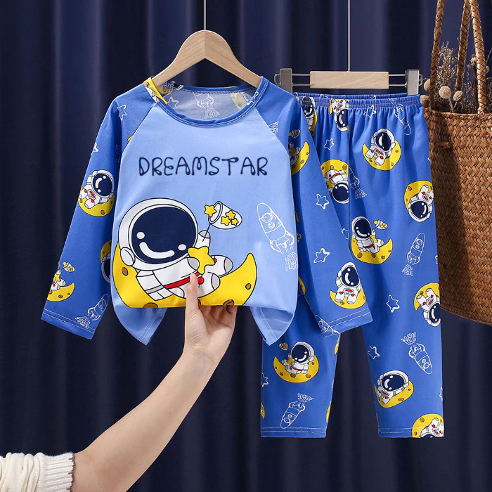 Flash Sale Quần Áo Cho Bé Không Gây Dị Ứng Kid Dài Tay Nightie Bé Trai Hoặc Bé Gái Cổ Tròn Corgi Bộ Đồ Ngủ Cho 5 - 6 Tuổi
