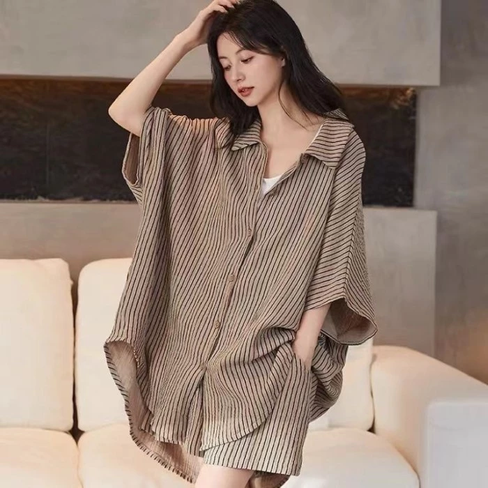 Cô Bé Béo, Yunduo, Kiểu Dáng Mỏng, Bộ Đồ Ngủ, Nữ 2026, Tay Ngắn, Quần Short, Kiểu Lười, 100.0kg, dá